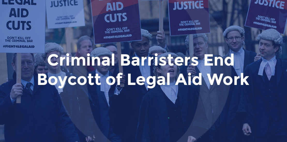 Criminal Barristers End Boycott of Legal Aid Work