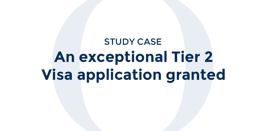 An exceptional Tier 2 (General) Visa application granted